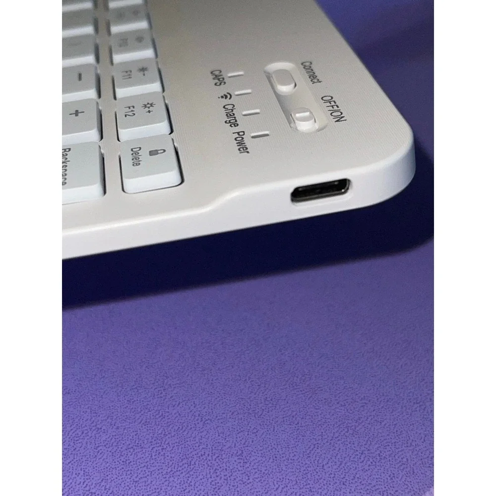 Purple Wireless Bluetooth Keyboard Case Stand for iPad Tablet